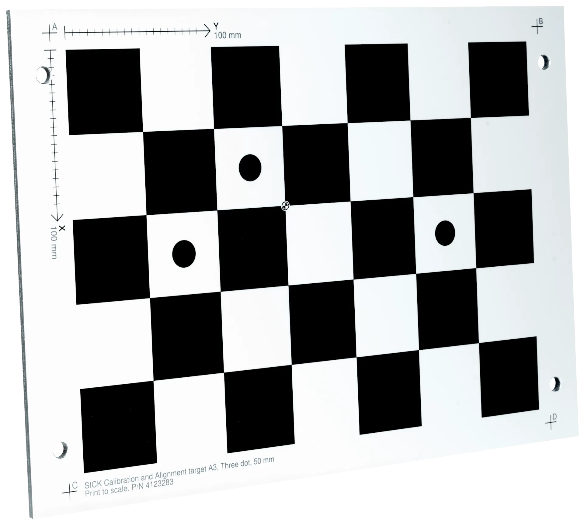 sha256_6f1b3deb0535284bd740769a120a5ddd7a2138256c523cbc2a1701b051521b2c.webp Sick PALLOC alignment and calibration target A3 - Image 1